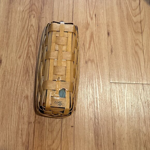 Longaberger Cracker Small Basket+Clear Plastic Protector+Green Liner damaged - Picture 4 of 4